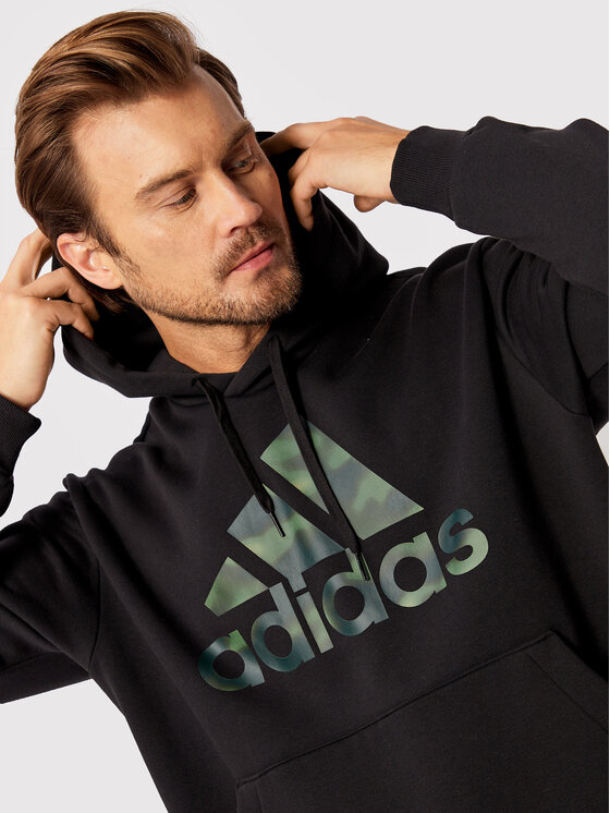adidas Felpa Essentials Camo Print HL6933 Nero Loose Fit