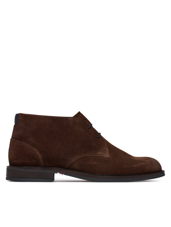 Tommy Hilfiger Tommy Hilfiger Šnurovacia obuv Corporate Dressy Suede Lace Boot FM0FM05951 Hnedá
