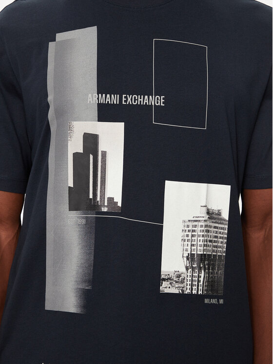 Armani Exchange T Shirt 6DZTHZ ZJBYZ 65BR Dunkelblau Regular Fit Modivo