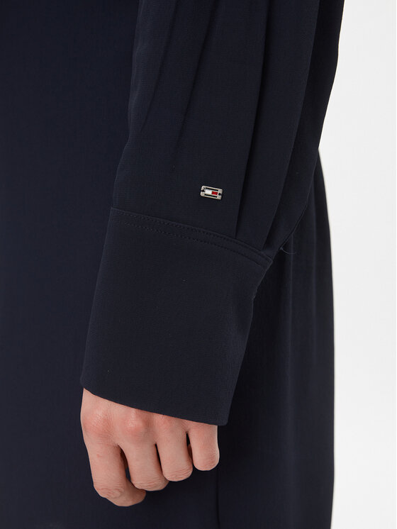 Tommy Hilfiger Tommy Hilfiger Haljina košulja Smd Detail Fluid Knee Dress WW0WW41009 Tamnoplava Regular Fit