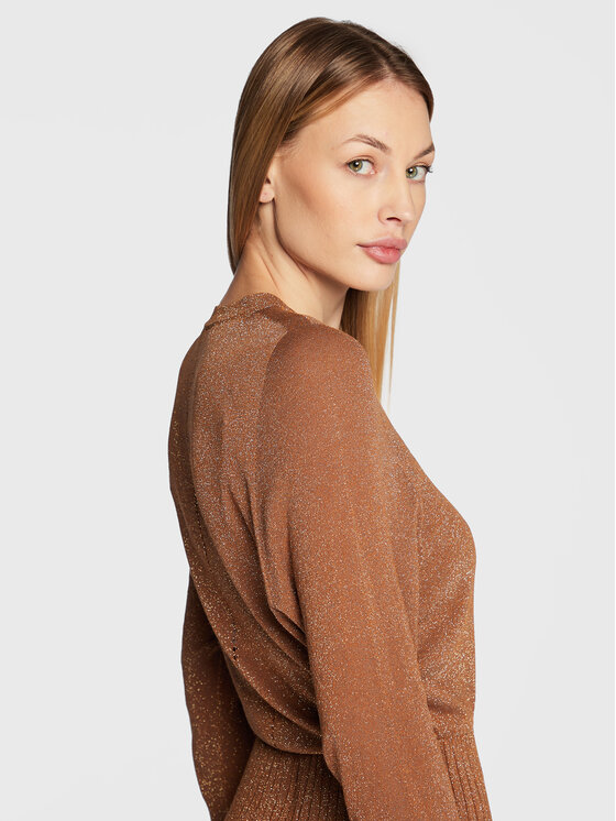 Liviana Conti Liviana Conti Džemper haljina L2WB26 Zlatna Regular Fit