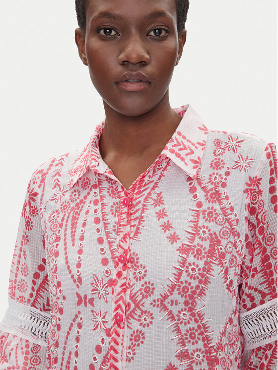 Iconique Iconique Φόρεμα πουκάμισο IC25-039 Ροζ Relaxed Fit