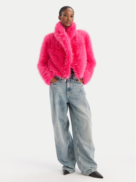 YES LONDON YES LONDON Pelzmantel ECO/026 Rosa Regular Fit
