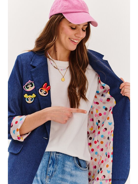 NAOKO NAOKO Sako Powerpuff Girls Tmavomodrá Regular Fit