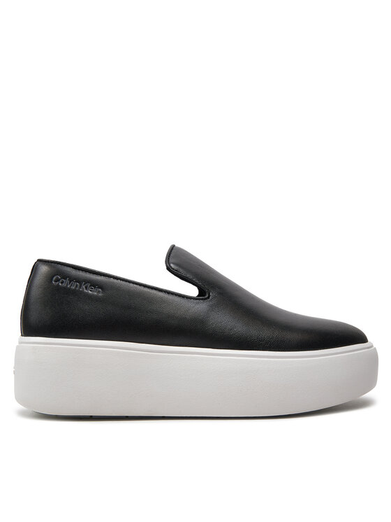 Teniși Calvin Klein FLATFORM CUPSOLE SLIP ON LTH HW0HW01893 Negru