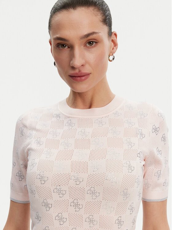 Guess Guess Sveter W5GR20 Z3D60 Ružová Regular Fit