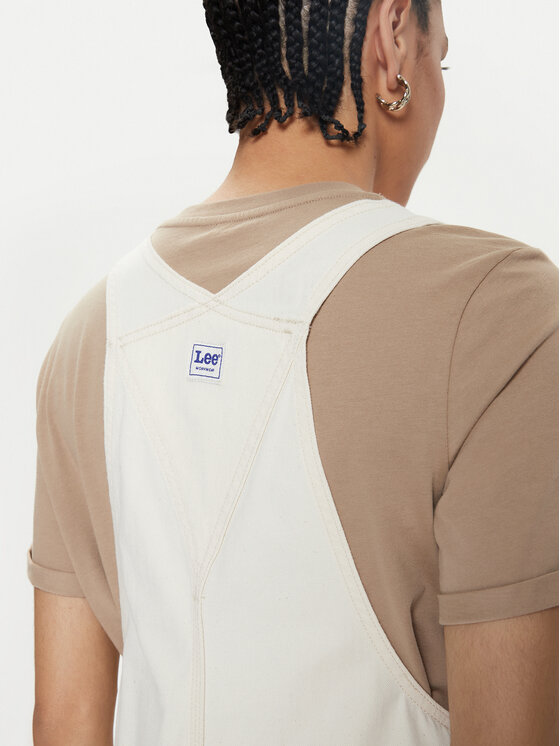 Lee Lee Sukienka jeansowa Railroad 112349530 Écru Relaxed Fit