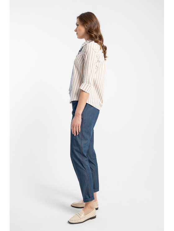 CLICK CLICK Πουκάμισο 10-6853 Μπεζ Classic Fit