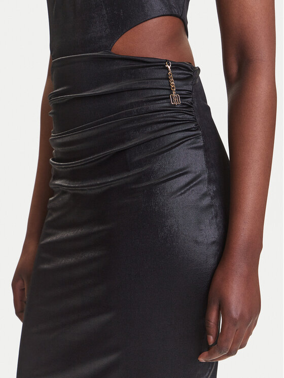 Fracomina Fracomina Φόρεμα κοκτέιλ FQ25SD1001W798T4 Μαύρο Slim Fit