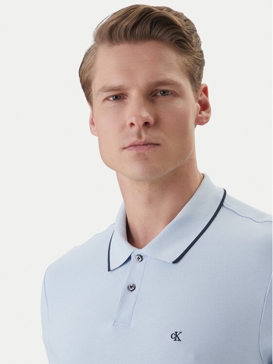 Calvin Klein Calvin Klein Polokošile LV04LC239G Světle modrá Regular Fit