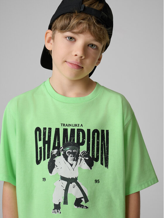4F 4F T-Shirt casual Zielony Loose Fit