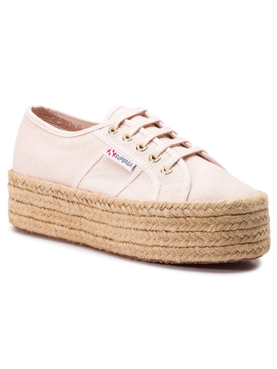Espadrillas SUPERGA - 2790 Jutecotropew S4116RW Natural LT Blue/Orange  Stitching A8A - Espadrillas - Scarpe basse - Donna | escarpe.it