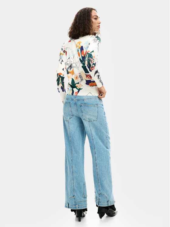 Desigual Desigual Sveter Nantes Lacroix 26SWJF35 Écru Regular Fit