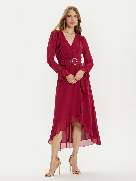 Rinascimento Rinascimento Rochie cocktail CFC0121218003 Vișiniu Regular Fit