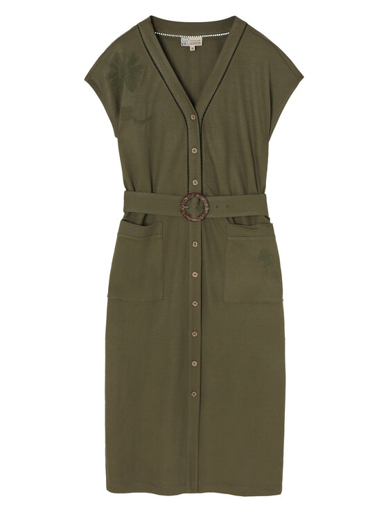 TATUUM TATUUM Sukienka dzianinowa WANKA Khaki Loose Fit