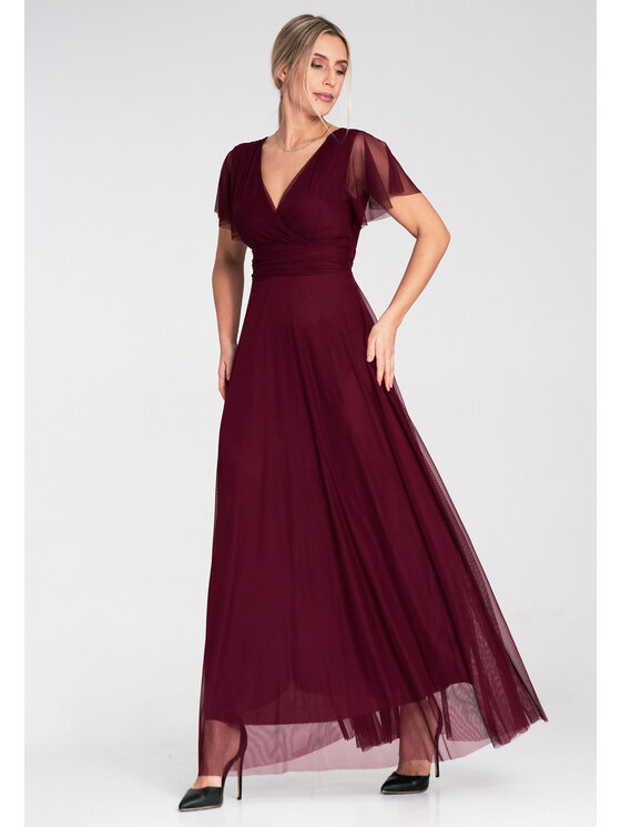 FIGL FIGL Večerné šaty M1103 Bordová Straight Fit