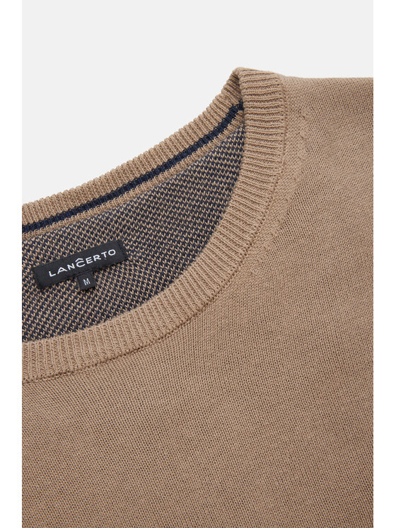 Lancerto Lancerto Sweter Morey SW073223000017 Beżowy Regular Fit