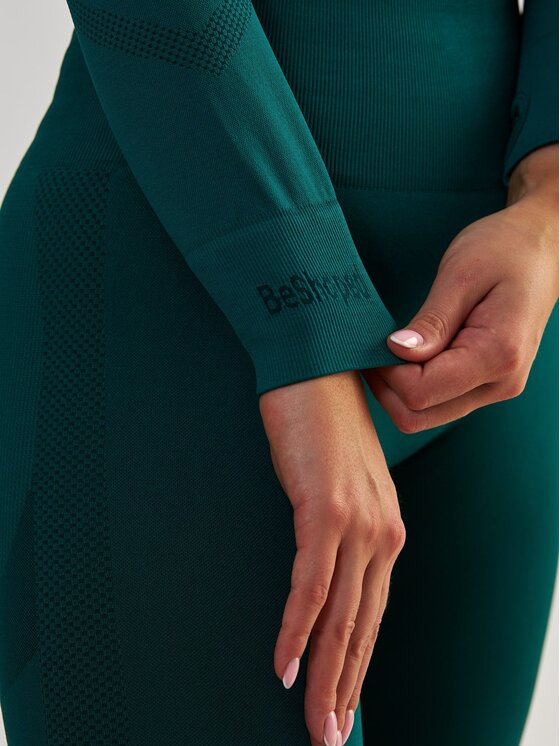 BeShaped BeShaped S dlouhým rukávem Sportowy Power Up! Zelená Shaping Fit