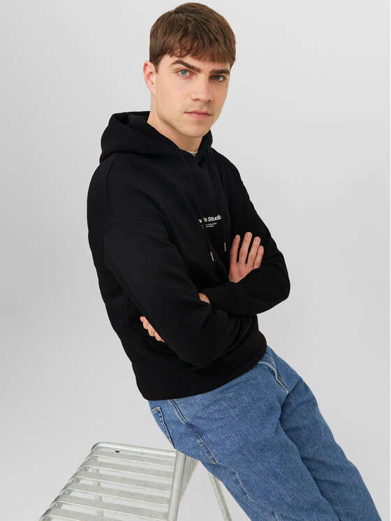 Jack&Jones Jack&Jones Majica dugih rukava Vesterbro 12241687 Crna Relaxed Fit