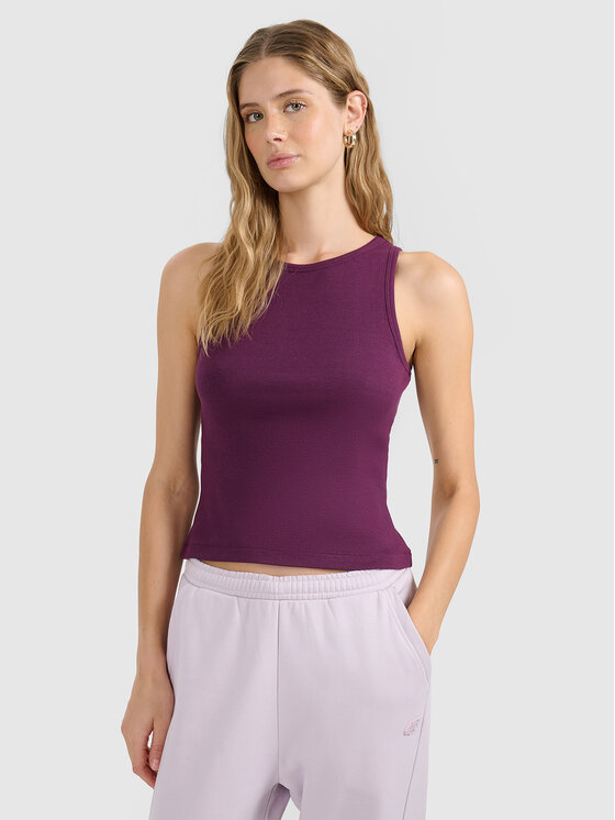 4F 4F Tank top NOS Fioletowy Slim Fit