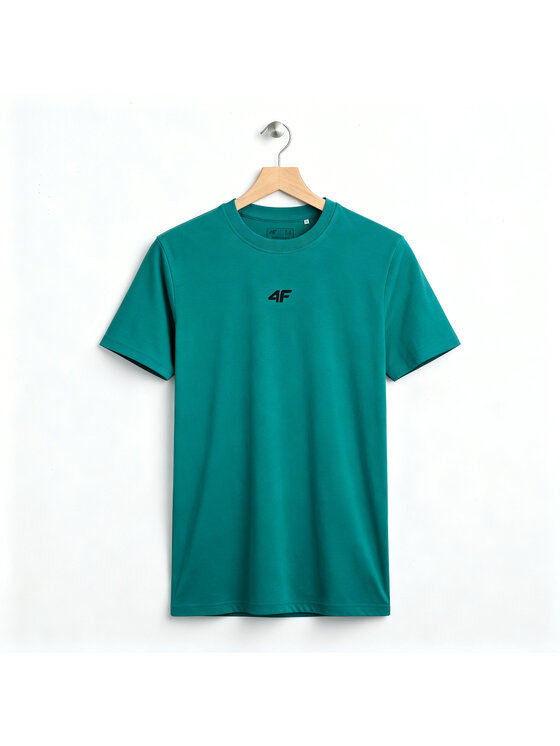 4F 4F T-Shirt 4FWSS26TTSHM3947 Zielony ciemny Regular Fit
