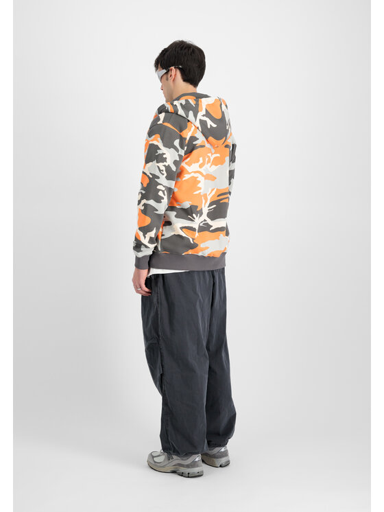 Alpha Industries Alpha Industries Bluza Basic Camo Puff Print Zip Hoodie Pomarańczowy Regular Fit