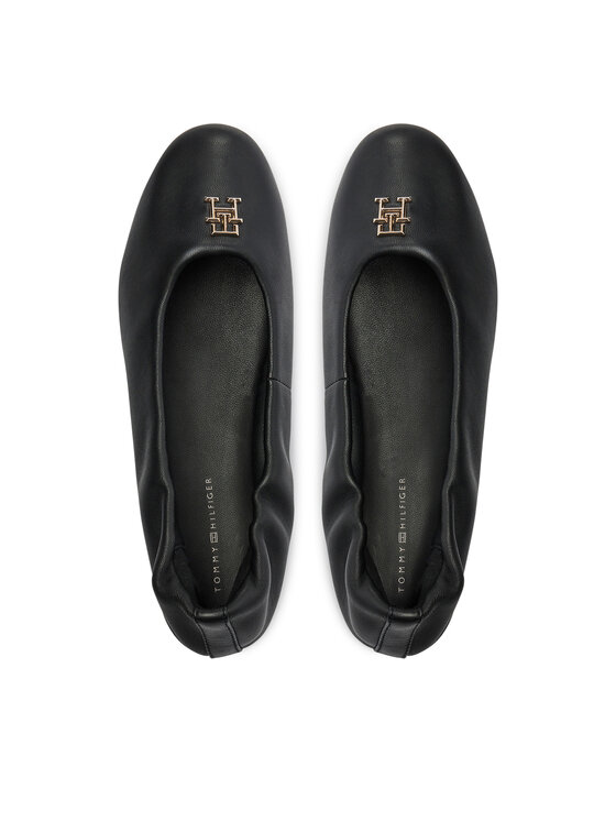 Tommy Hilfiger Tommy Hilfiger Baleriny Th Elevated Elastic Ballerina FW0FW07882 Czarny
