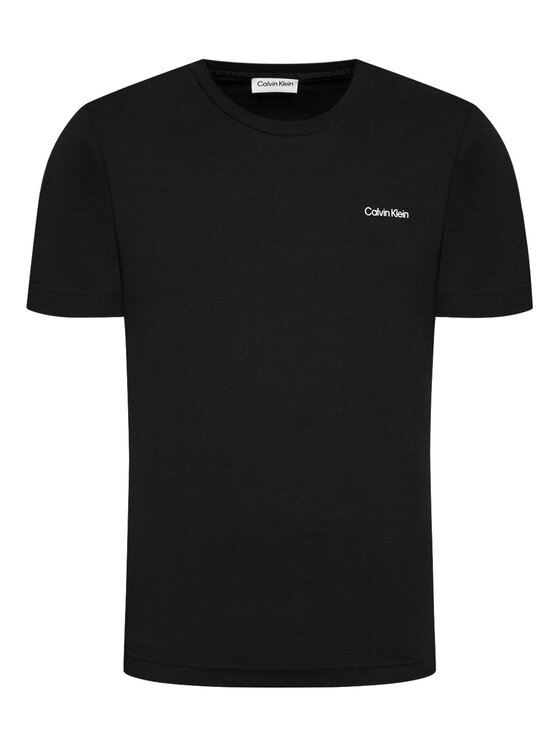 Calvin Klein Calvin Klein Póló Micro Logo Interlock K10K109894 Fekete Regular Fit