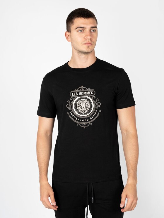 Les Hommes Les Hommes T-Shirt LBT1027700E Μαύρο Regular Fit
