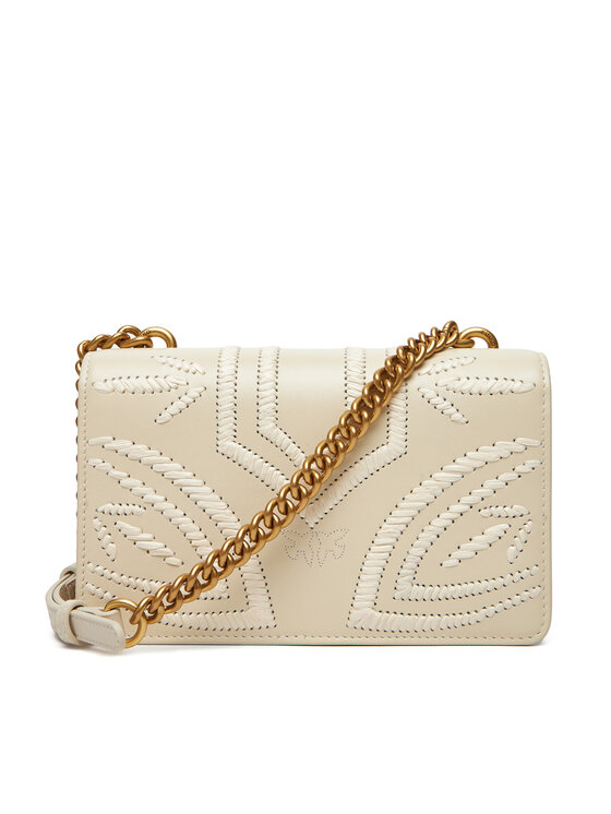 PINKO PINKO Ročna torba Love One Mini Cl PE 25 PLTT 100059 A2C3 Bela