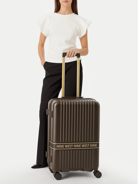 Nine West Nine West Μεσαία Βαλίτσα CEO-NW-M-001-10 Σκούρο καφέ