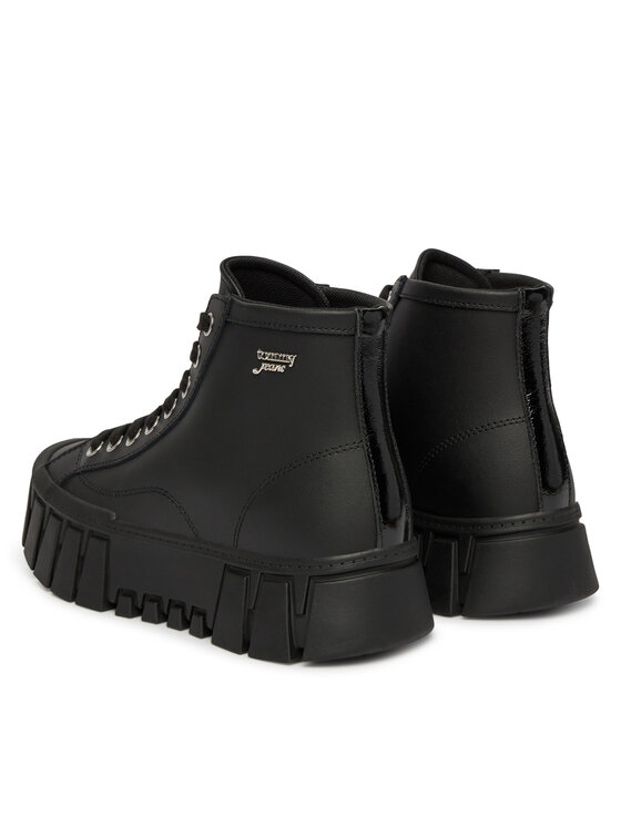 Tommy Jeans Tommy Jeans Laisvalaikio batai Tjw Platform Sneaker Leather Mc EN0EN03133 Juoda
