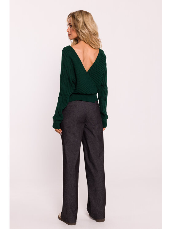 Made of Emotion Made of Emotion Sweter M809 Zielony Active Fit