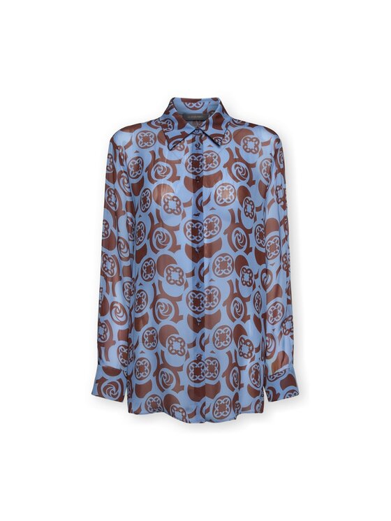 Elena Mirò Elena Mirò Camicia 5033P000350N001 Turchese Regular Fit