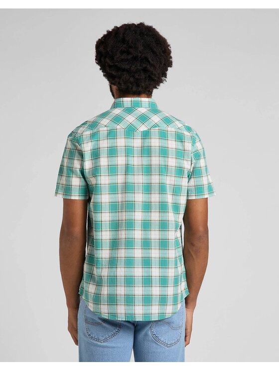 Lee Lee Koszula SS WESTERN SHIRT Zielony Regular Fit