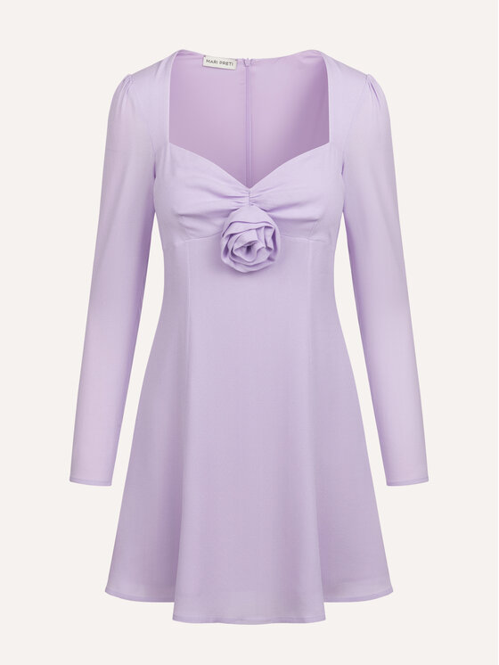 MARI PRETI MARI PRETI Sukienka koktajlowa Baby Doll Fioletowy Regular Fit