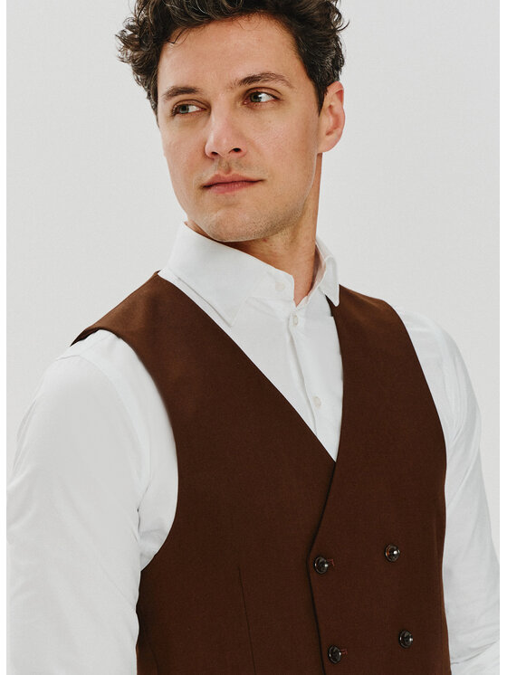 Pako Lorente Pako Lorente Kamizelka P24SF-8X-013 Brązowy Slim Fit
