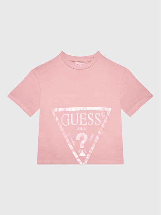 Guess Guess T-Shirt J2BI41 K8HM0 Ροζ Cropped Fit