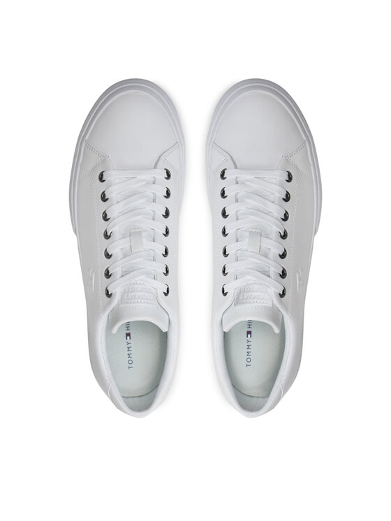 Tommy Hilfiger Tommy Hilfiger Snīkeri Th Hi Vulc Street Low Lth FM0FM05111 Balts