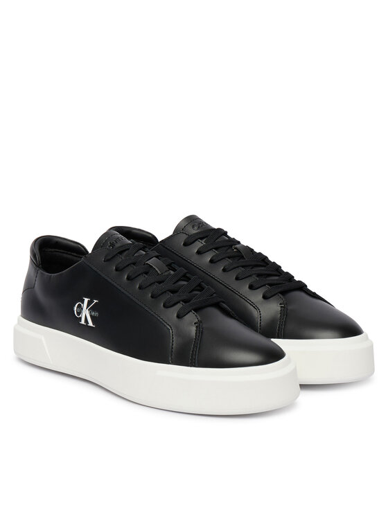 Calvin Klein Calvin Klein Sneakersy Basket Cupsole Laceup Lth Ml YM0YM01460 Čierna