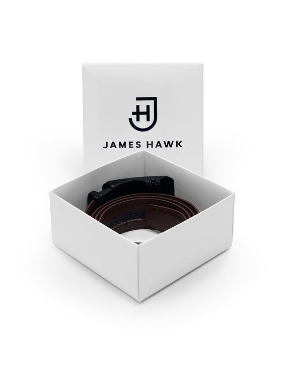 James Hawk James Hawk Pasek Męski Męski skórzany pasek automatyczny Brązowy