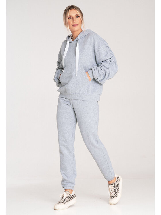 FIGL FIGL Mikina M1055 Sivá Loose Fit