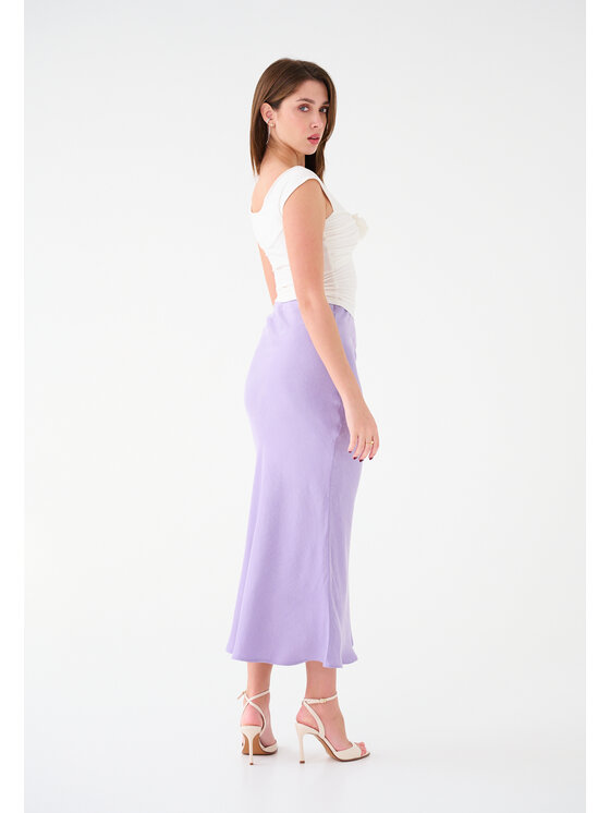 Leimann Leimann Spódnica Julia Fioletowy Slim Fit
