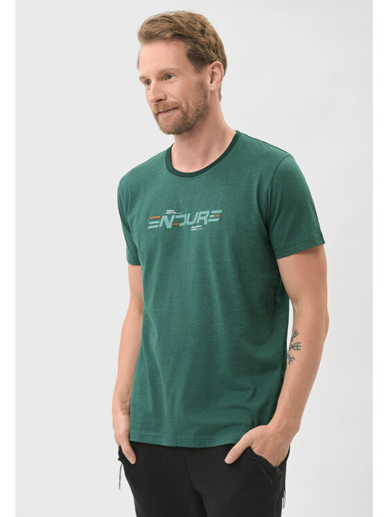 Volcano Volcano T-Shirt T-ENDE Zielony Regular Fit