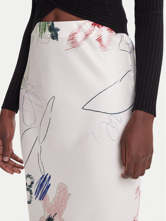 Desigual Desigual Spódnica maxi Paul 25WWFW07 Biały Regular Fit
