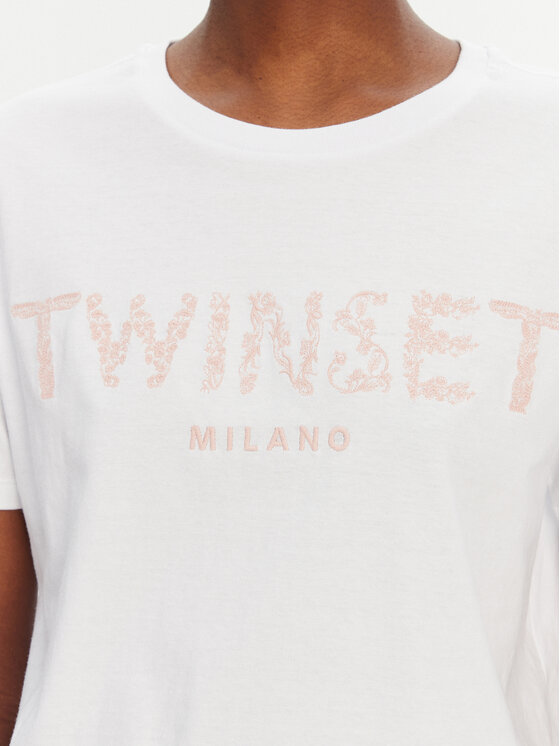 TWINSET TWINSET Tricou 251TT2042 Alb Regular Fit