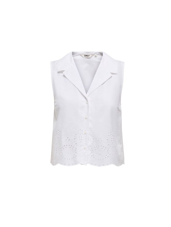 ONLY ONLY Camicia Camicia onlroxanne slk resort Bianco Regular Fit