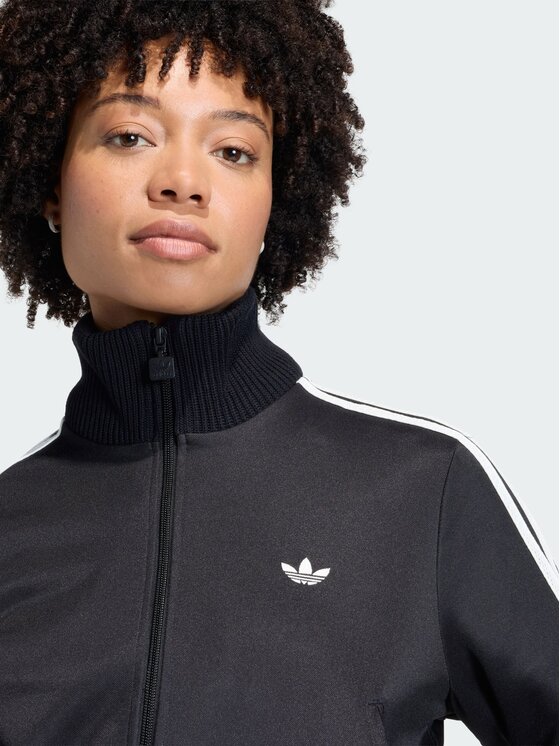 adidas adidas Bluza Firebird with Knitted Crochet Details Czarny Slim Fit