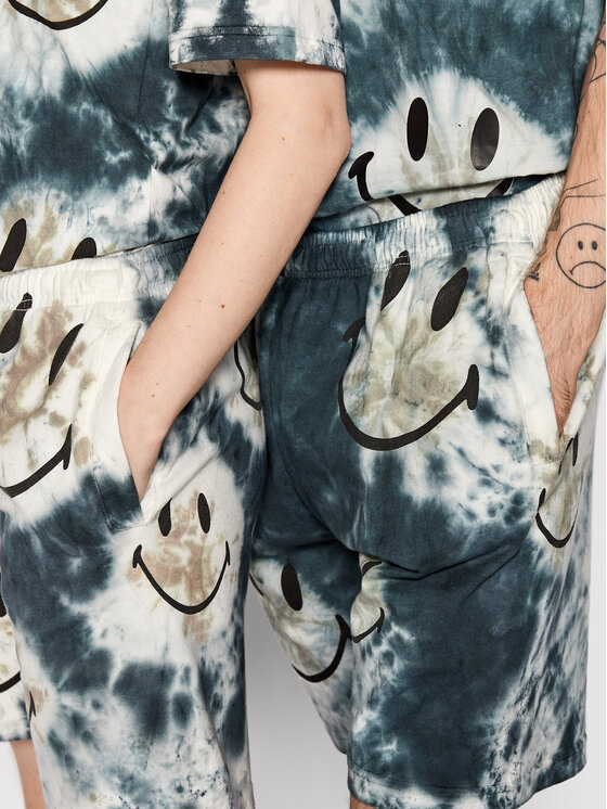 Market Market Športne kratke hlače Unisex SMILEY Shibori Dye 395000526 Siva Regular Fit