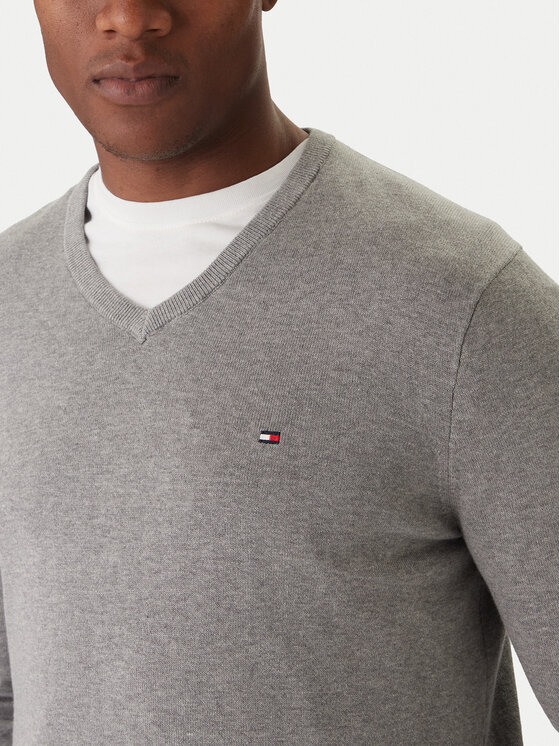 Tommy Hilfiger Tommy Hilfiger Sveter Essential MW0MW14745 Sivá Regular Fit